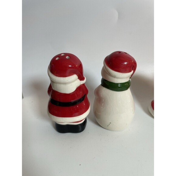 Christmas Salt and Pepper Shakers Lot, Santa Snowman, 2 Sets Vintage Rare - Picture 6 of 14